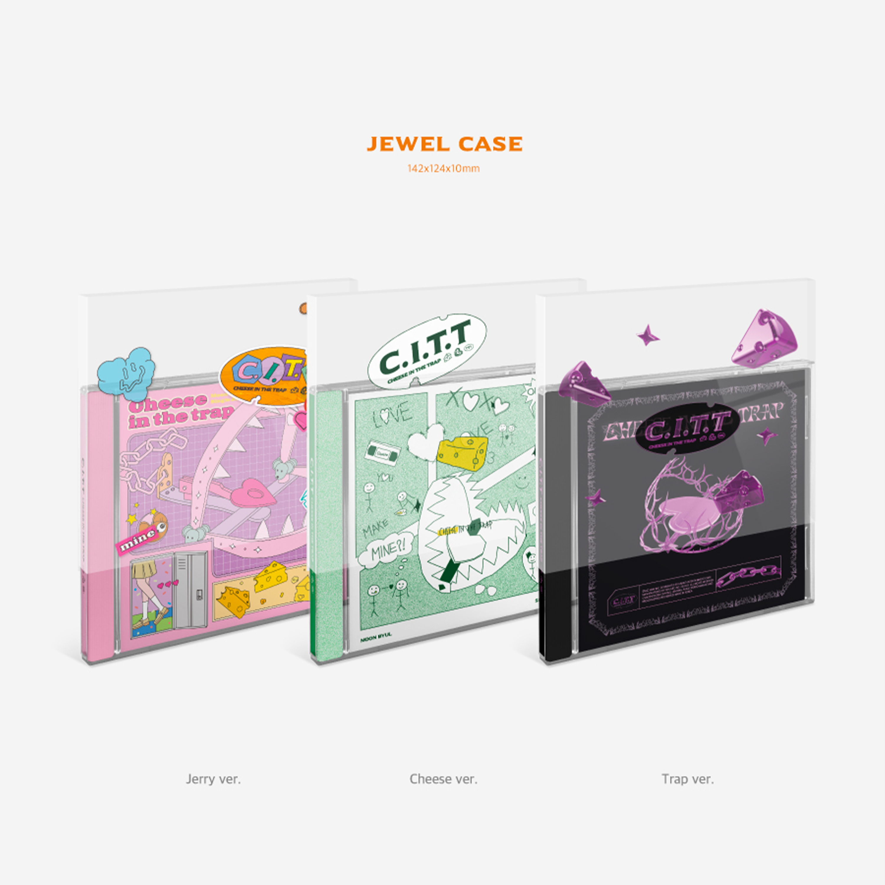Moonbyul CITT (Cheese In The Trap) Single album Jerry version, Cheese version, Trap version jewel case