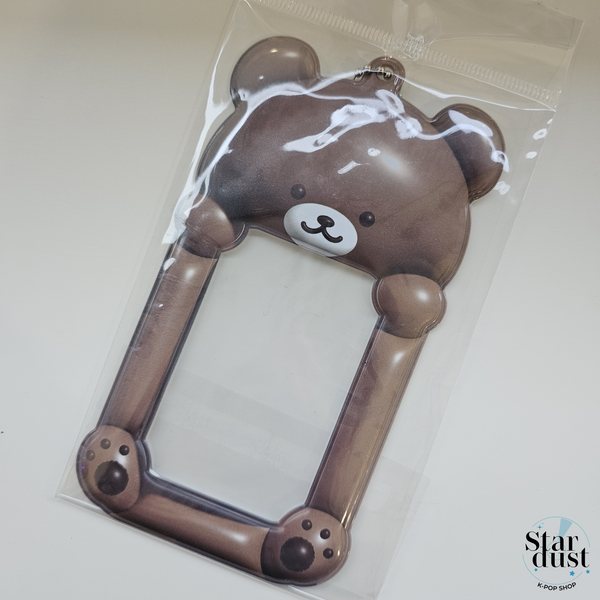 SOFT BEAR  PHOTO CARD HOLDER KEYRING