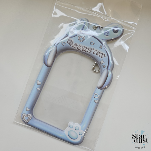 BUNNY STAR  WHITEBLUE PHOTO CARD HOLDER KEYRING