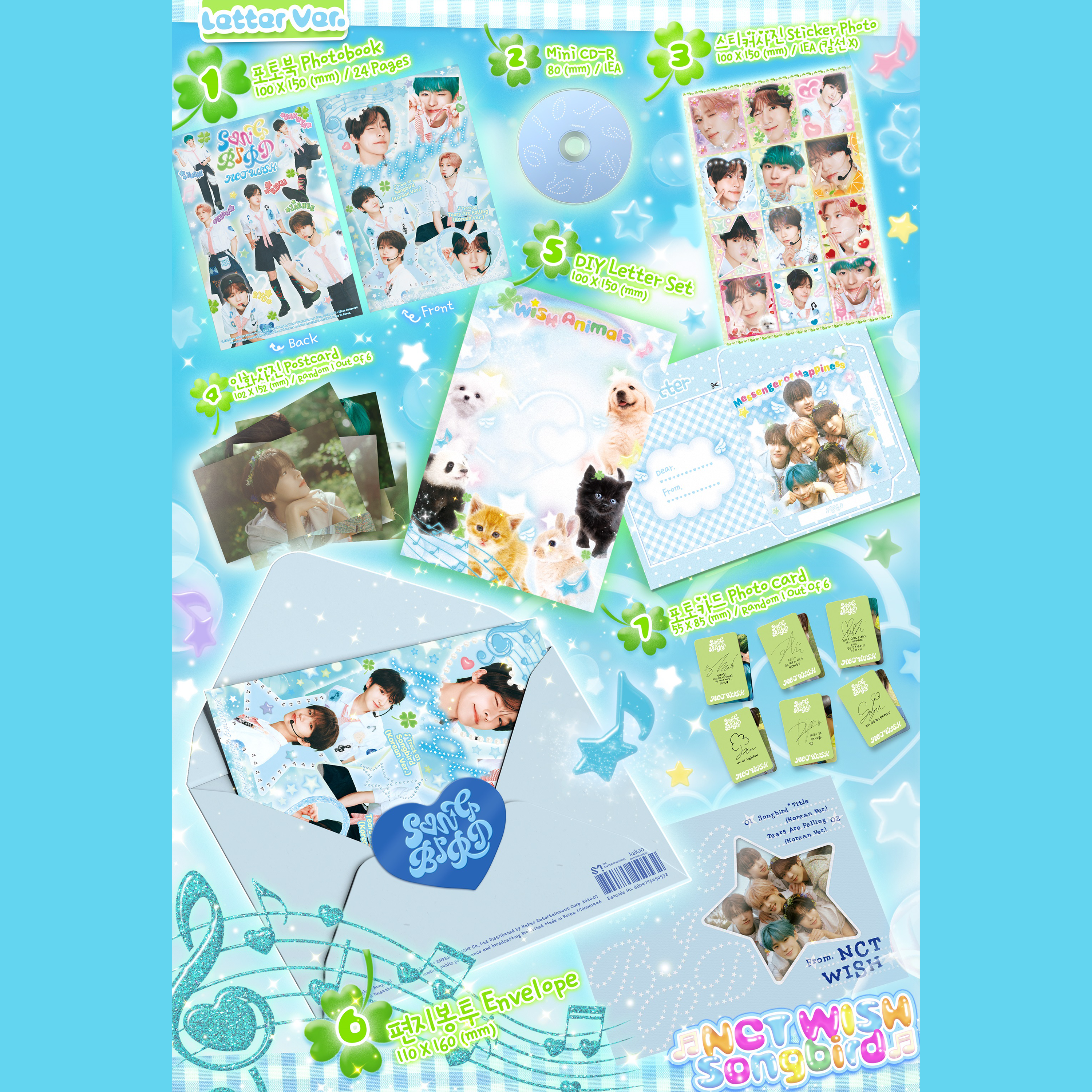 NCT WISH - SONGBIRD [2nd Single Album] Letter Ver. - Stardust K-pop Shop