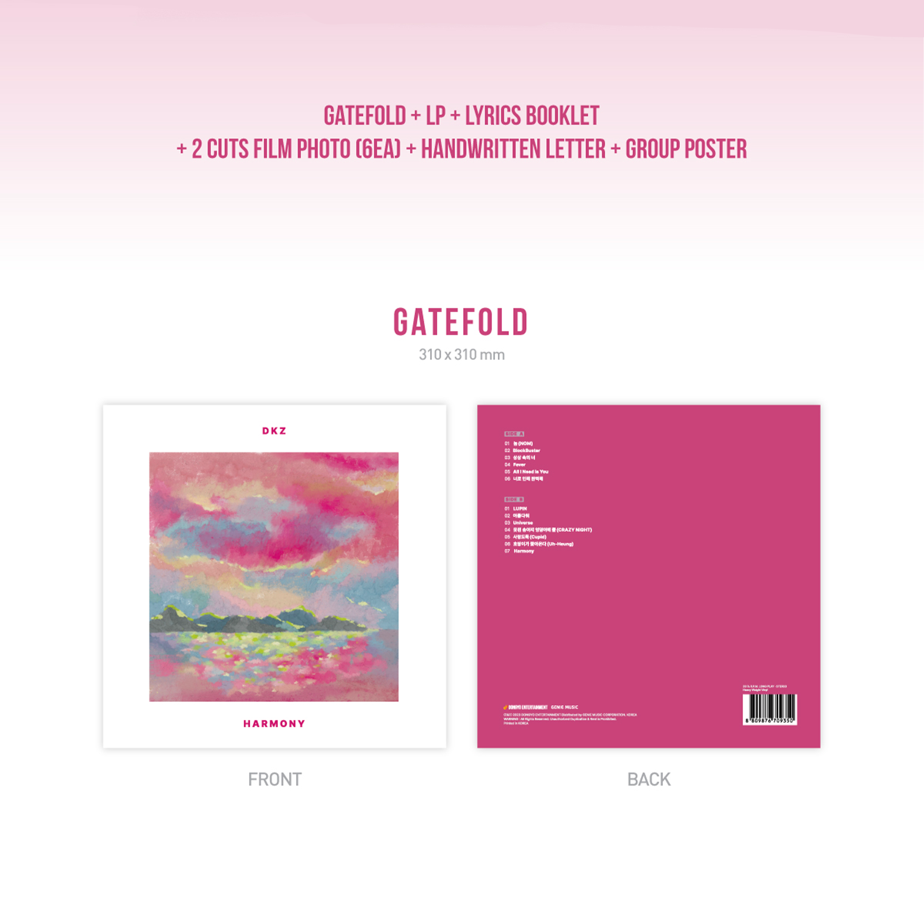 DKZ - HARMONY [1st Repackage Album] Vinyl / LP Ver. - Stardust K-pop Shop