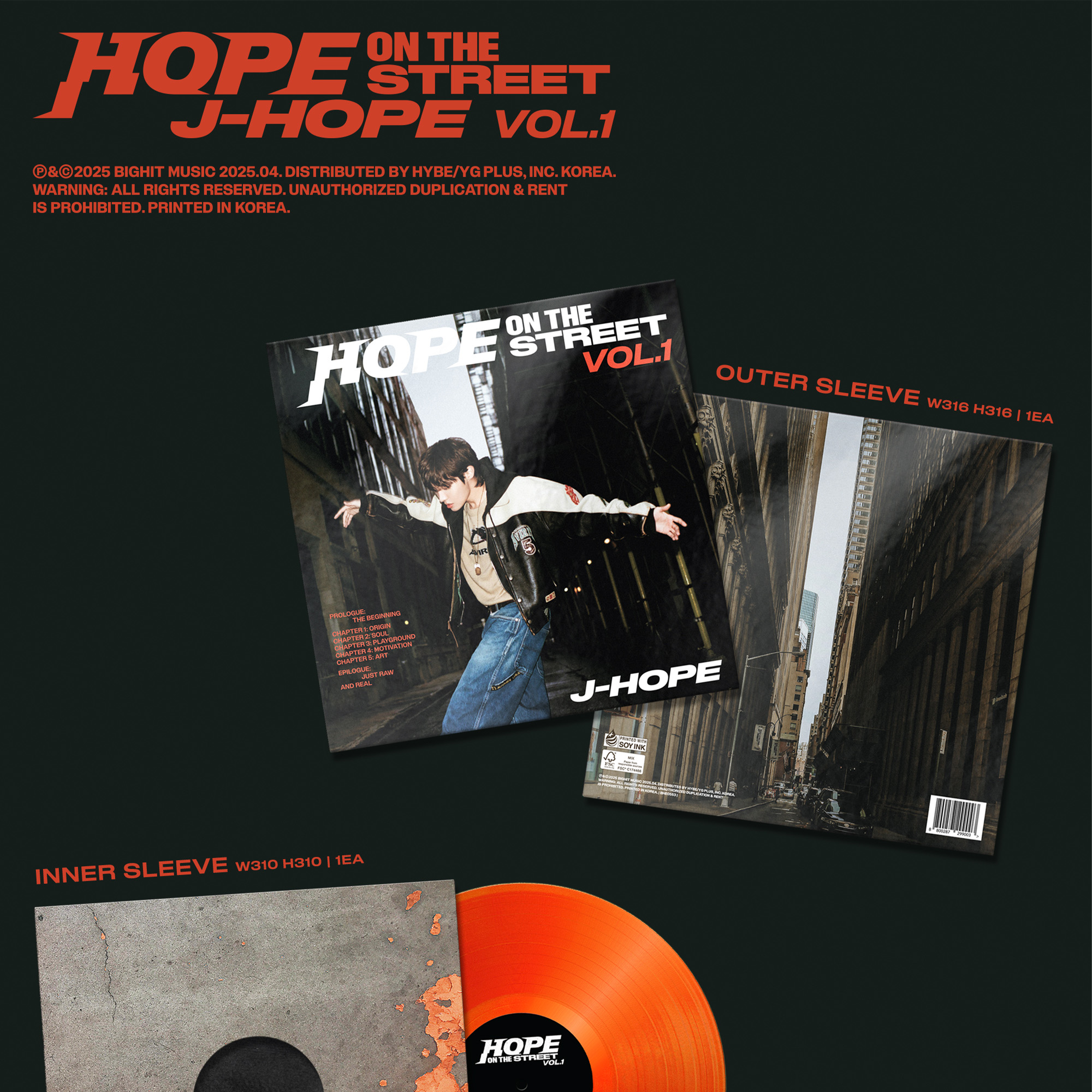 J-HOPE - HOPE ON THE STREET VOL. 1 [LP Ver.] - Stardust K-pop Shop
