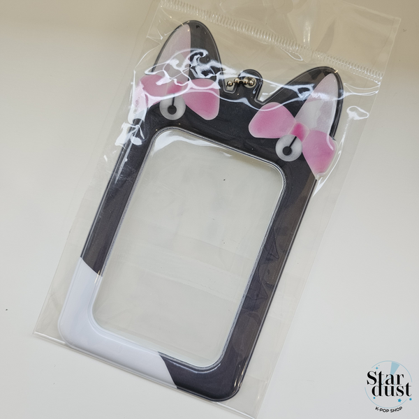 NYANG! BLACK  PHOTO CARD HOLDER KEYRING