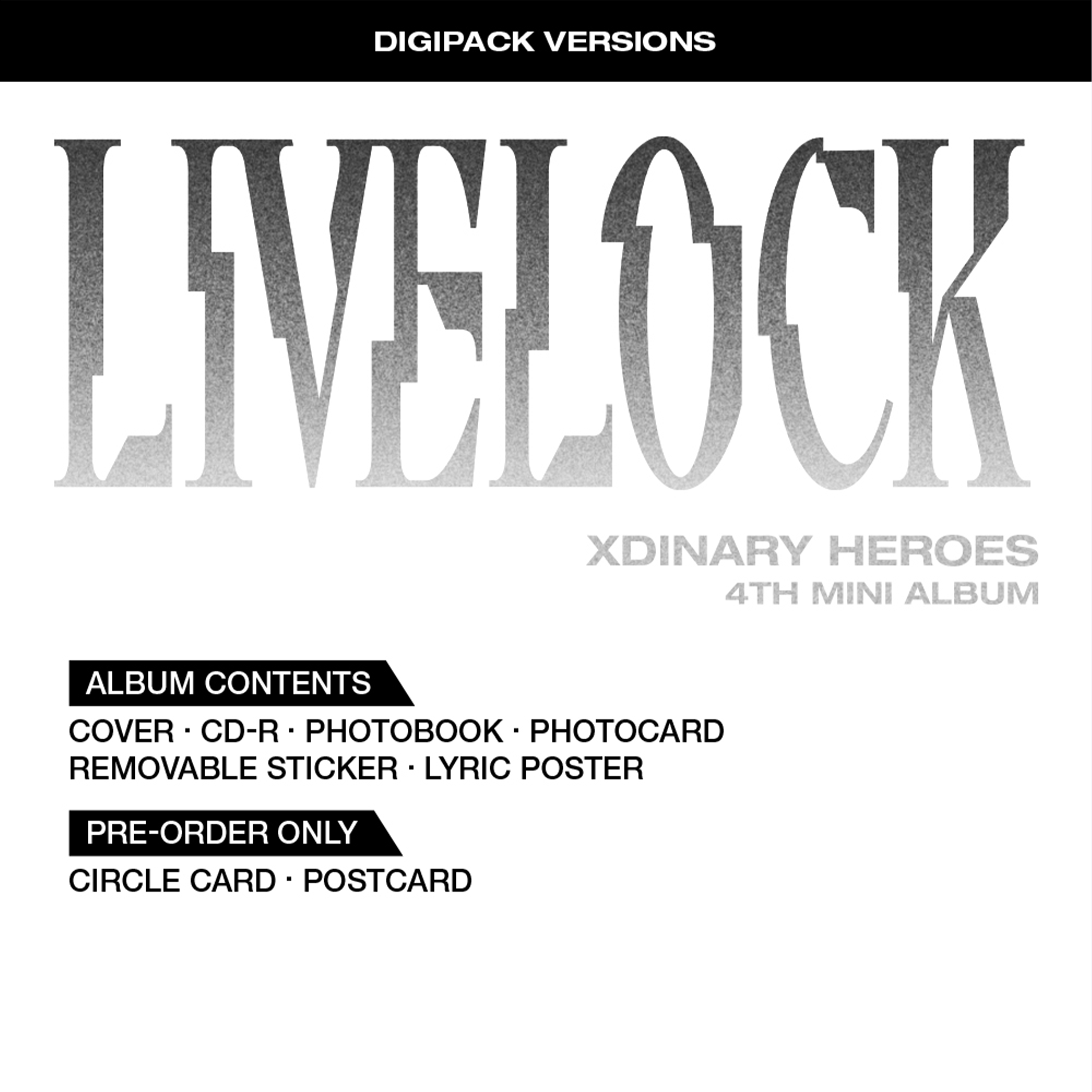 XDINARY HEROES - LIVELOCK [4th Mini Album] Digipack Ver. – Stardust K ...