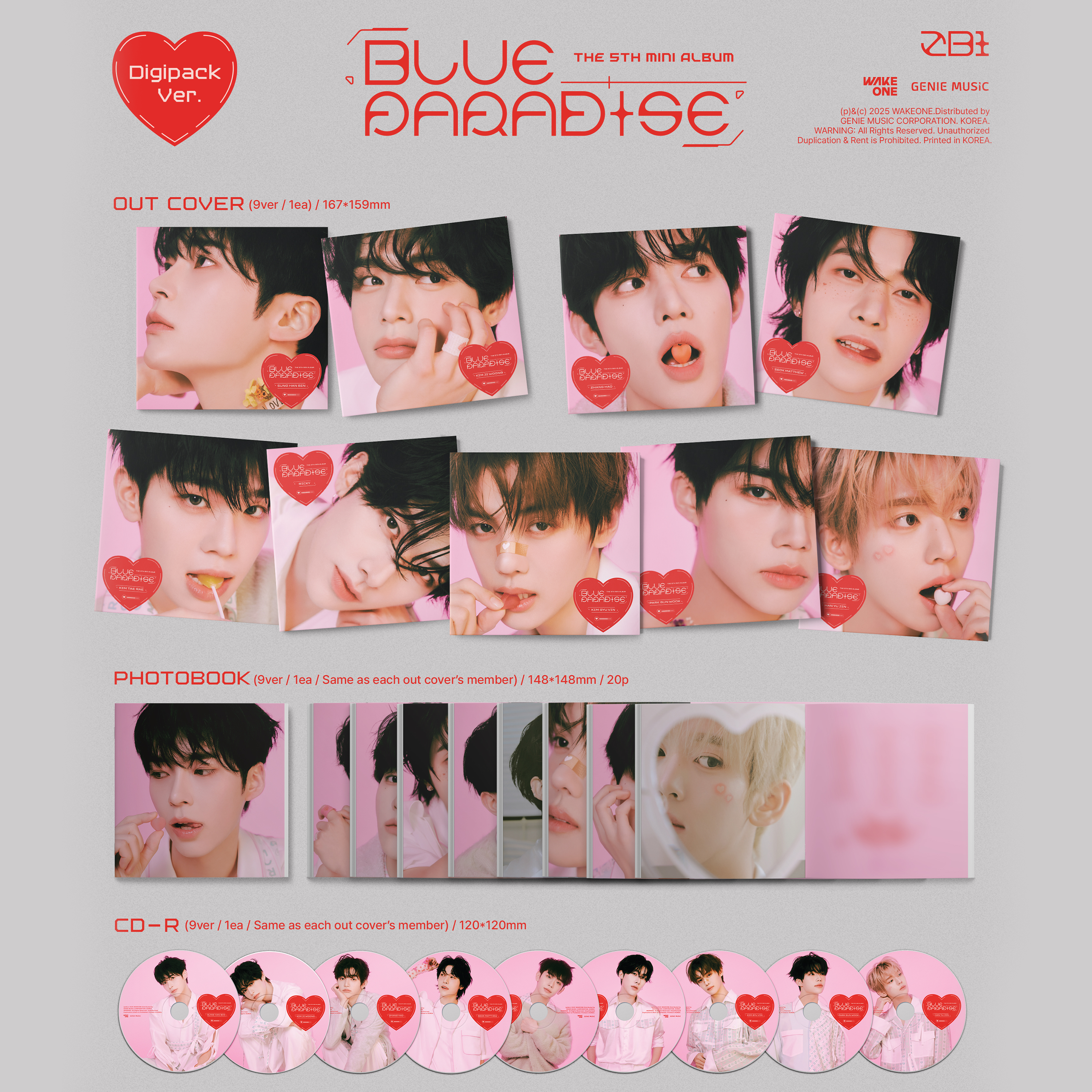 ZEROBASEONE - BLUE PARADISE [5th Mini Album] Digipack Ver. - Stardust K-pop Shop