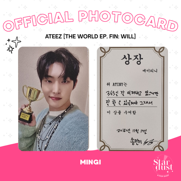 [PHOTOCARD] ATEEZ (MINGI) - THE WORLD EP. FIN: WILL [Apple Music POB]