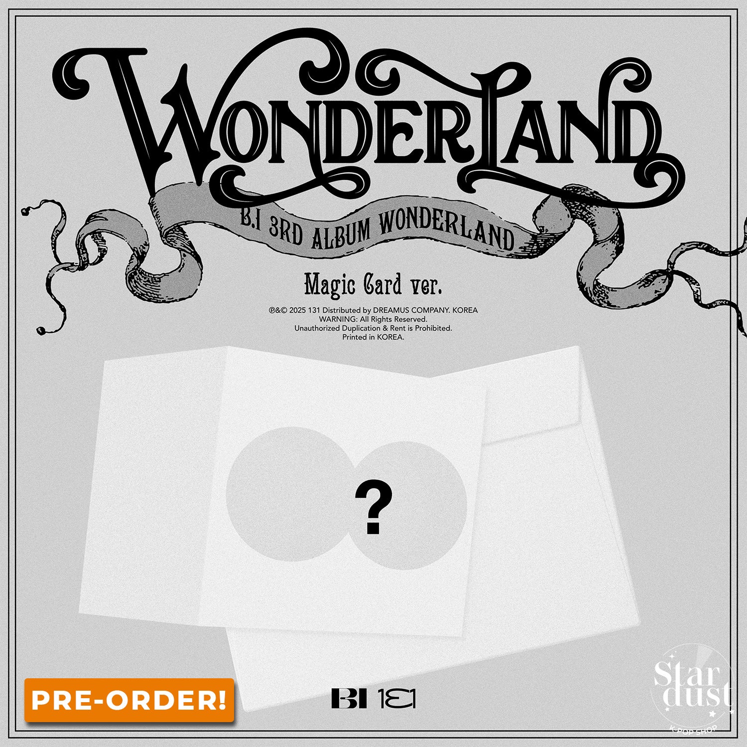 [PRE-ORDER] B.I - WONDERLAND [3rd Full Album] Magic Card Ver. - Stardust K-pop Shop