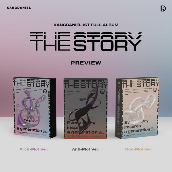Kang Daniel The Story 1st Full Album Arch-Plot version, Anti-Plot version, Non-Plot version cover