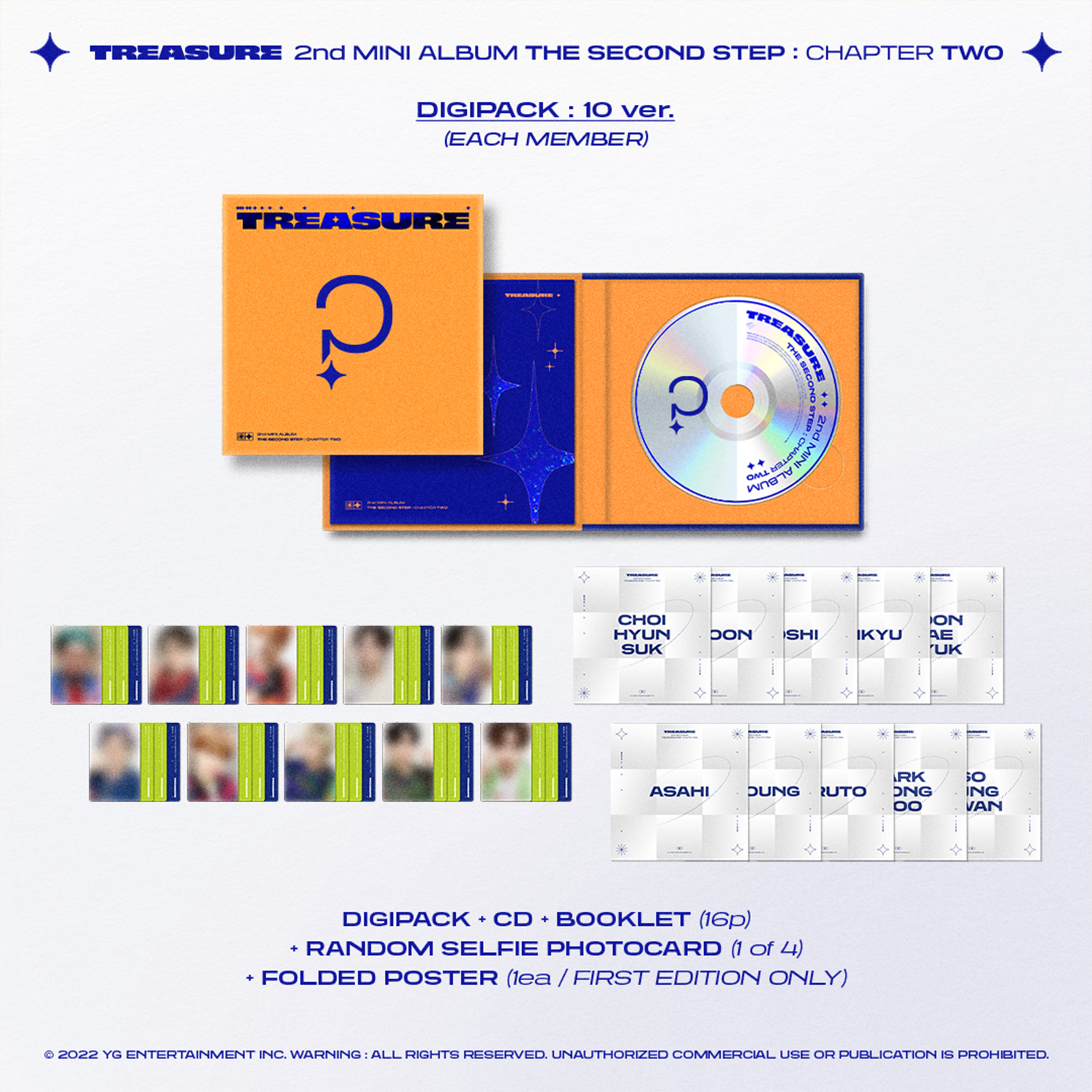 TREASURE - THE SECOND STEP: CHAPTER TWO [2nd Mini Album] Digipack Ver. - Stardust K-pop Shop