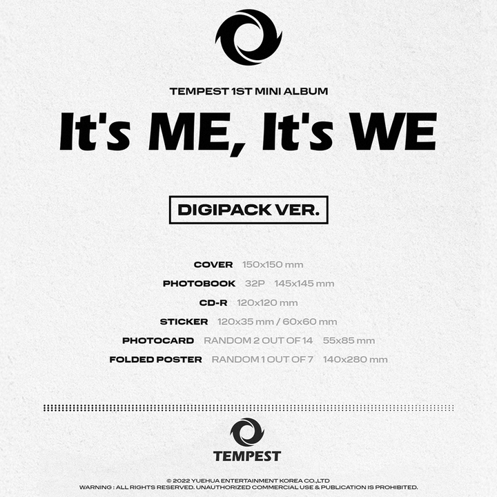 Tempest It's Me, It's We 1st Mini Album digipack