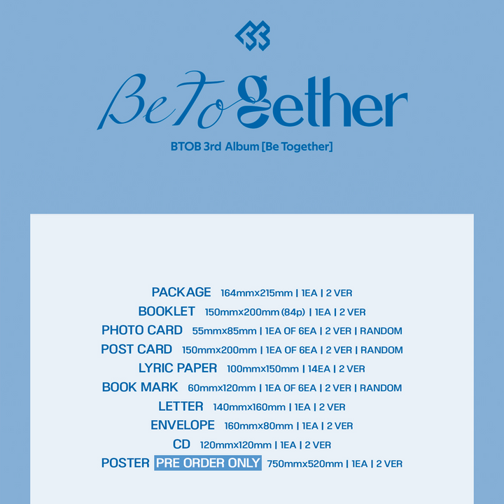 BTOB Be Together 3rd full album Be Love ver, Be Blue ver