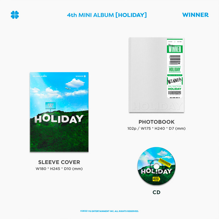Winner Holiday 4th Mini Album Day version sleeve cover, photobook, CD