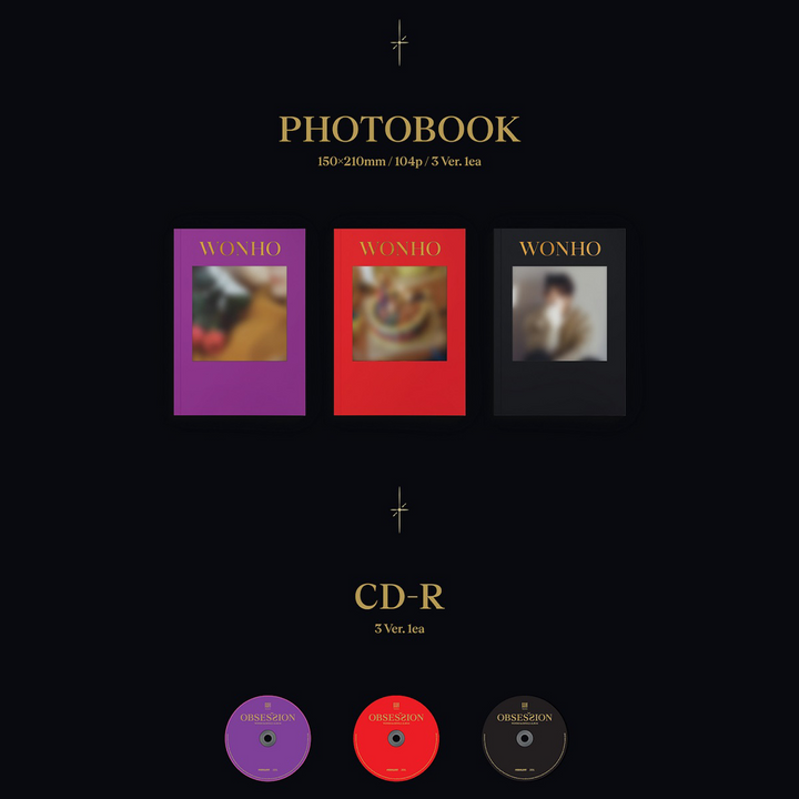 Wonho Obsession 1st Single Album version I, II, III photobook, CD-R