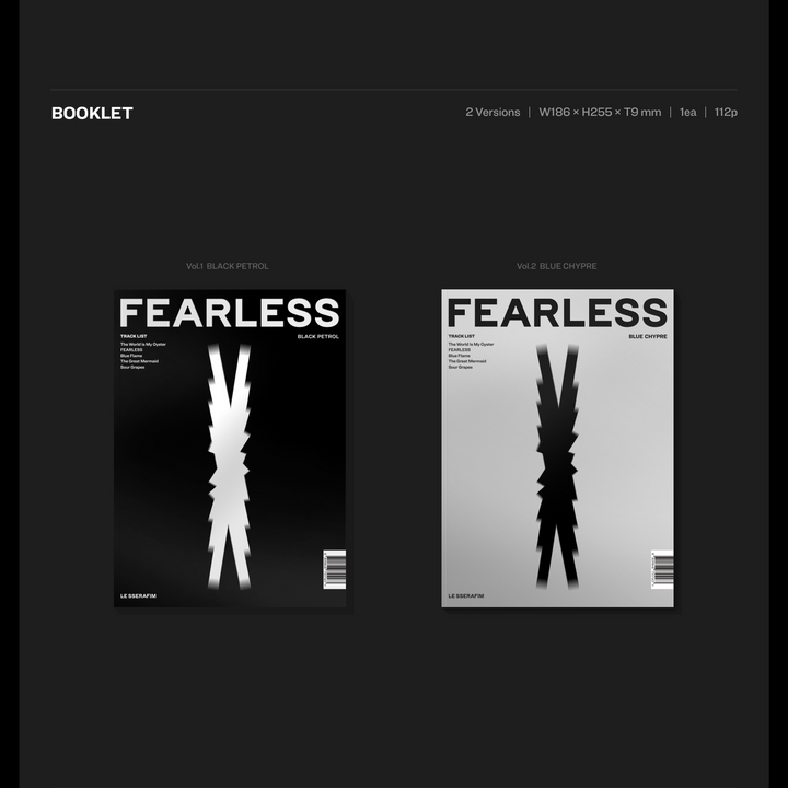 Le Sserafim Fearless 1st Mini Album Vol. 1 version, Vol. 2 version booklet