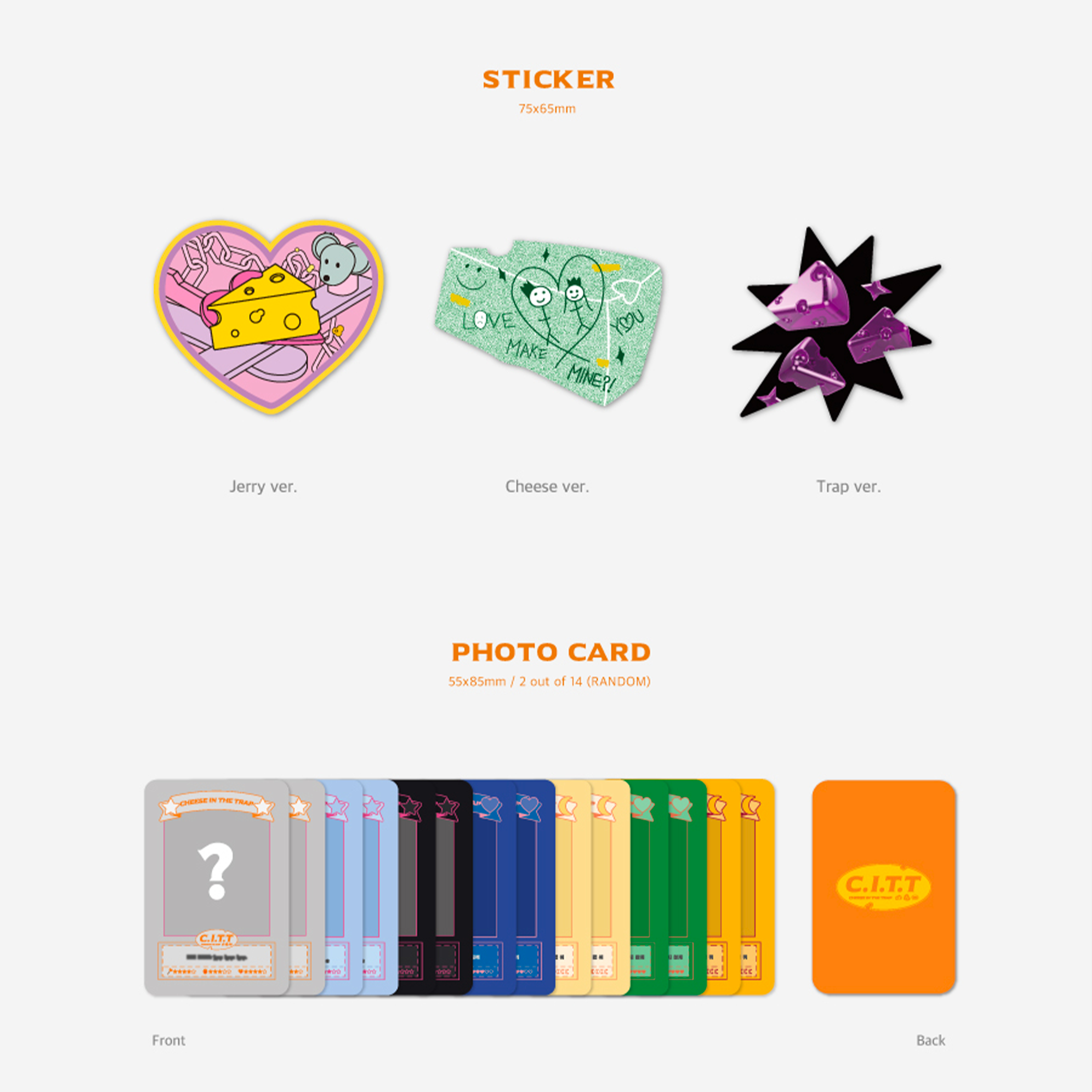 Moonbyul CITT (Cheese In The Trap) Single album Jerry version, Cheese version, Trap version sticker, photocard