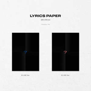 Tempest 1st Mini Album It's Me, It's We lyrics paper