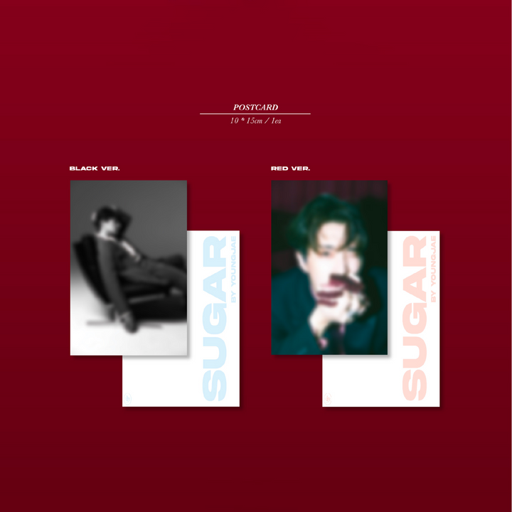 Youngjae Sugar 2nd Mini Album Black version, Red version postcard