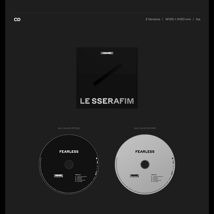 Le Sserafim Fearless 1st Mini Album Vol. 1 version, Vol. 2 version CD