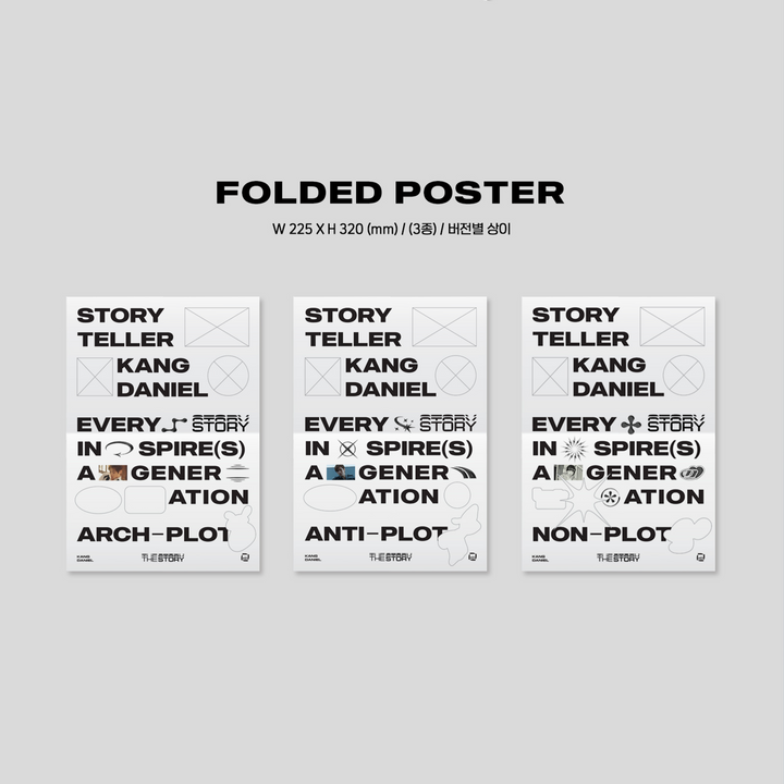 Kang Daniel The Story 1st Full Album Arch-Plot version, Anti-Plot version, Non-Plot version folded poster