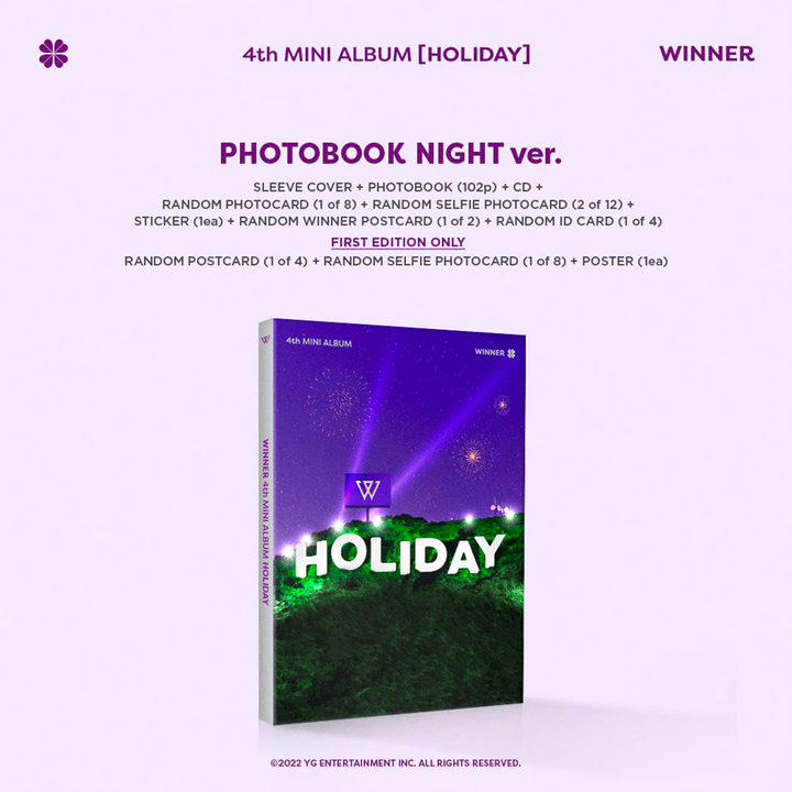 Winner Holiday 4th Mini Album Night version cover