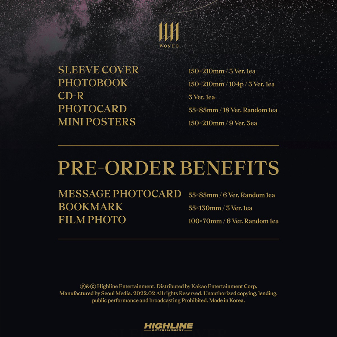 Wonho Obsession 1st Single Album version I, II, III