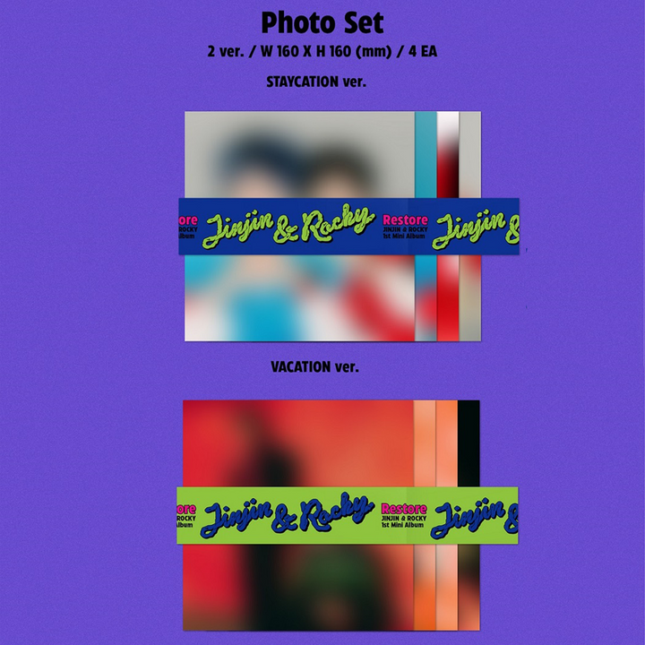 Astro JinJin & Rocky Restore 1st Mini Album Staycation version / Vacation version photo set