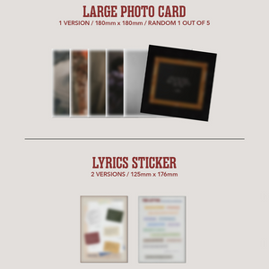 Kim Jae Hwan The Letter 4th Mini Album large photocard, lyrics sticker